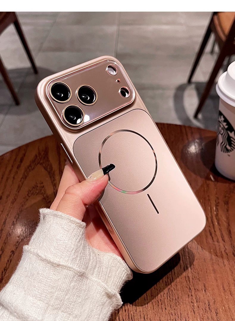 适用苹果18promax手机壳秒变大视窗AG流光磨砂磁吸iPhone17保护套