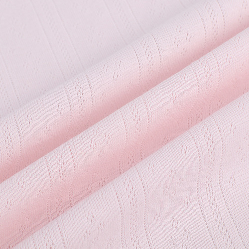 100% Cotton Vertical Ribbed Slotted Lattice Mesh Brocade Fabric for Mosquito-Proof Training Pants and Baby Activity Suit