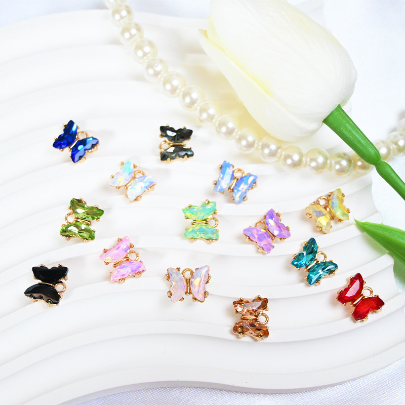 Super Flash Colorful Butterfly Mocha Alloy Pendant Crystal Beaded Bracelet Necklace Earrings DIY Pendant Accessories Pendant Super Flash Colorful Butterfly Mocha Alloy Pendant Crystal Beaded Bracelet Necklace Earrings DIY Pendant Accessories Pendant