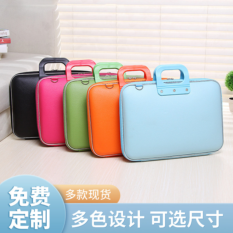 Factory direct supply hard shell briefcase China Ping An computer bag waterproof PU imitation leather exhibition bag in stock