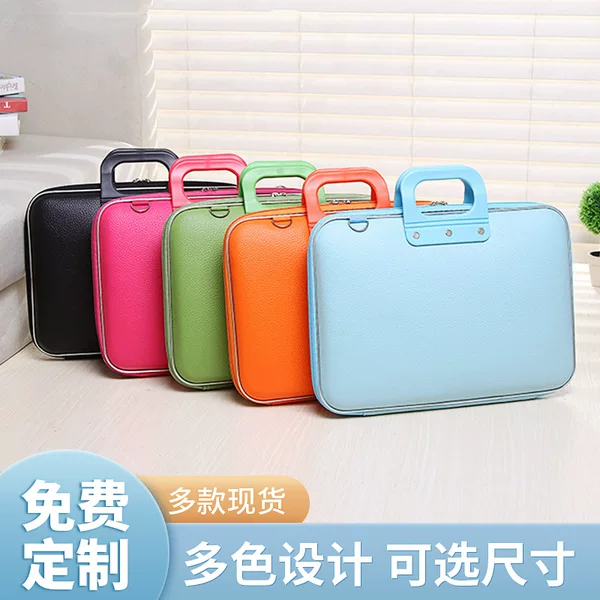 Factory direct supply hard shell briefcase China Ping An computer bag waterproof PU imitation leather exhibition bag in stock