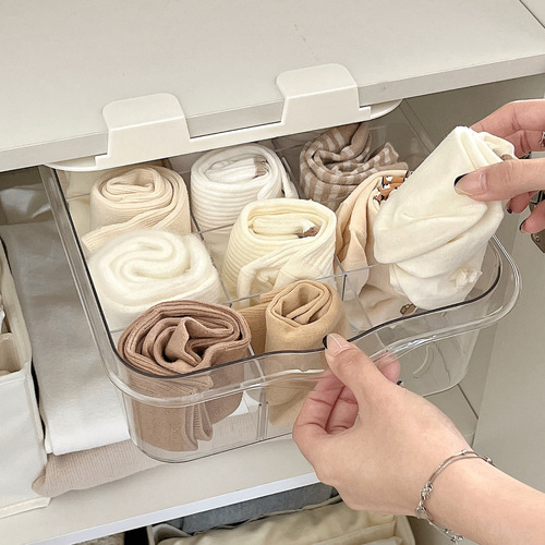 Wardrobe storage underwear storage box transparent drawer-type underwear storage box home layered separation basket