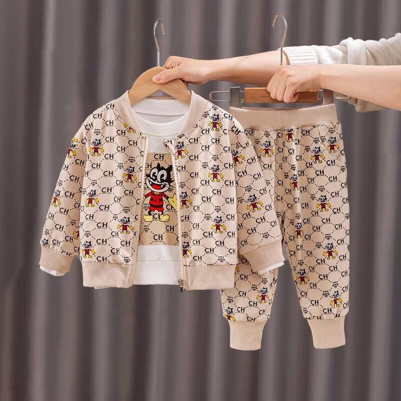 Boys' Spring Outfit Set, Korean Style Spring and Autumn Boys' Casual Wear, 2026 Three-Piece Set, Korean Style Boys' Spring Outfit