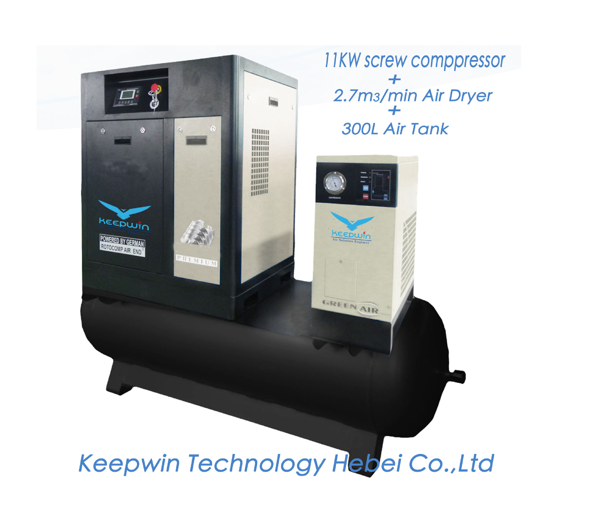 11KW 300L fixed mounted screw