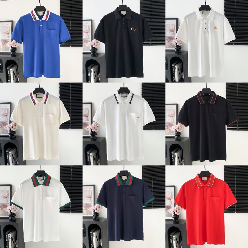 Correct Version of Gujia Gujia Polo Shirt 2025 New Letter Embroider Jacquard Loose Men's and Women's Short-Sleeved T-Shirt