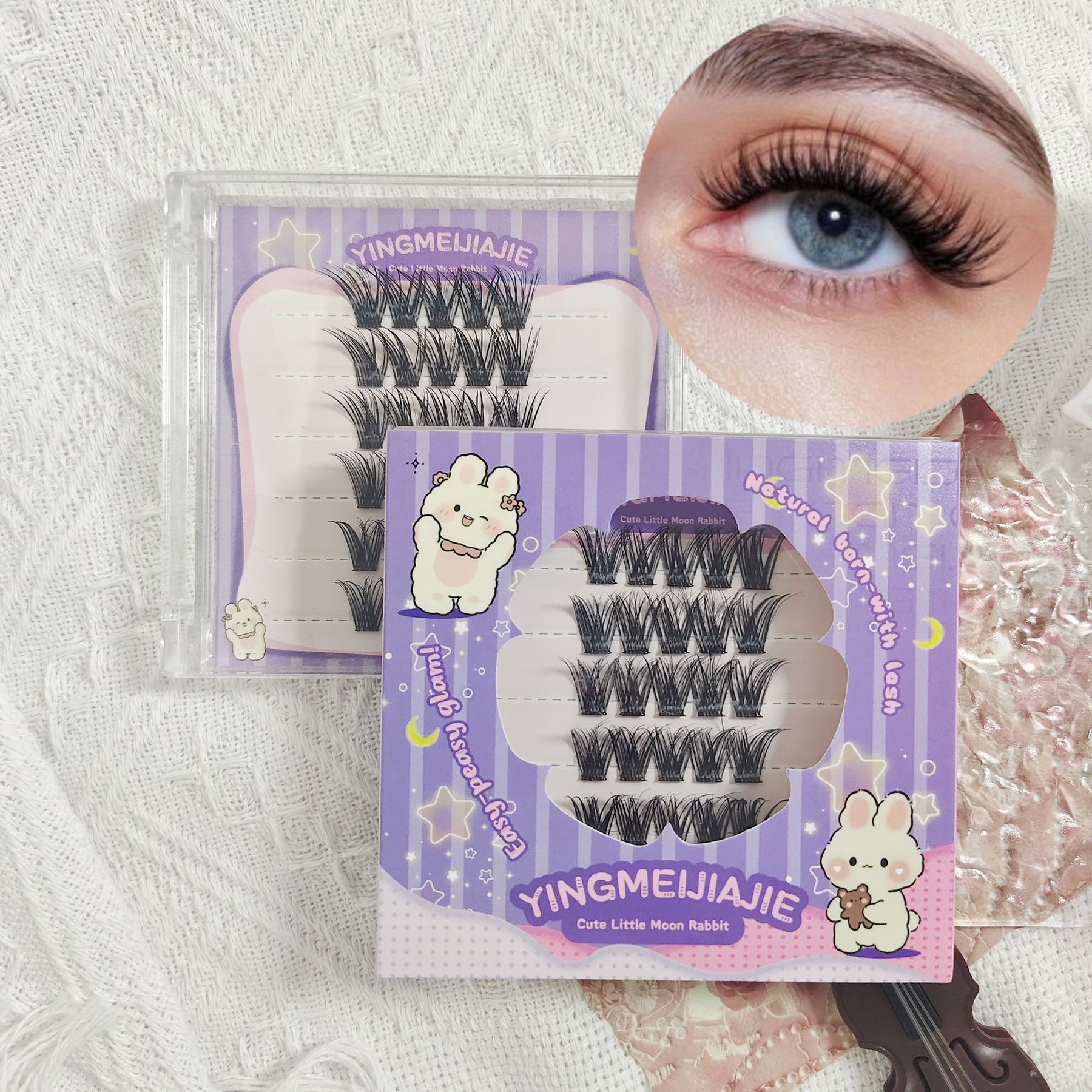 Transfronterizos falsas pestañas caja de regalo empaque pequeño seis filas YF25 grueso rizado abundante ligero flojo sin pegamento de pestañas falsas