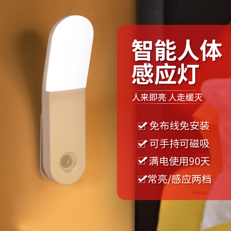 Cross-Border USB Smart Charging Human Body Sensor Night Light Led Wireless Motion Sensor Light Gift Baby Light Night Light