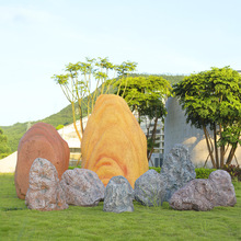 玻璃钢户外大型景观石头雕塑幼儿园小区庭院景观假山美陈装饰摆件