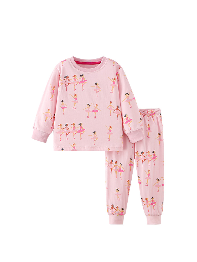 Malwee ropa de casa de niñas de otoño nuevo estilo europeo y americano para niños de mediana edad casual impresión extranjera pantalones de cintura elástica conjunto