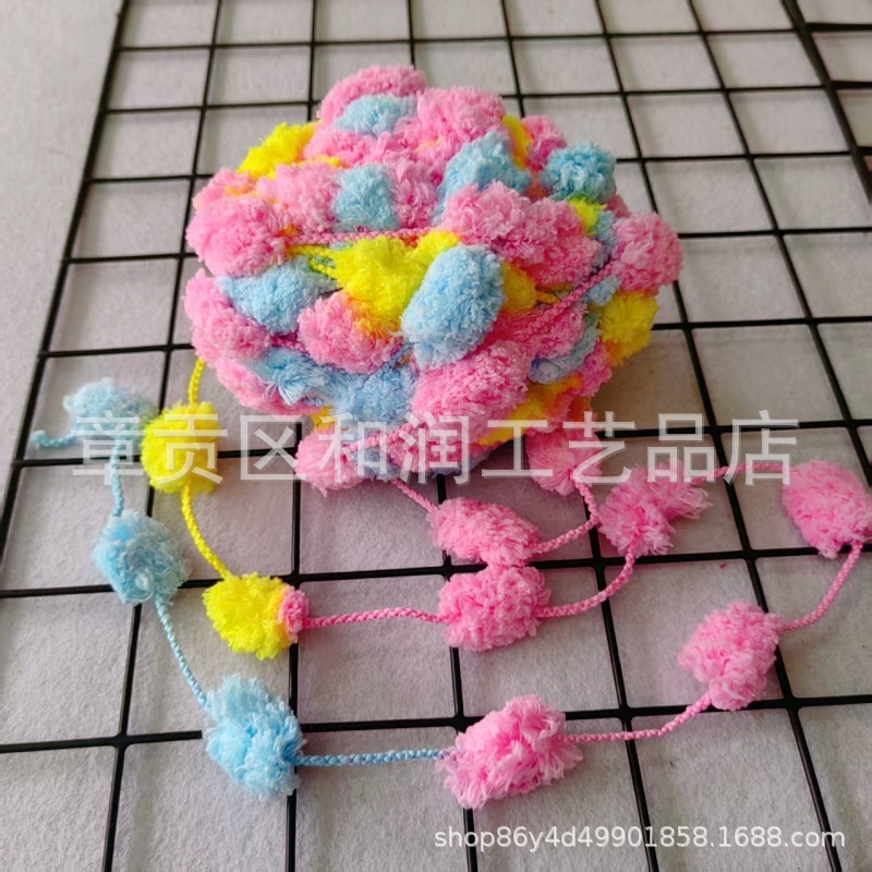 幼稚園アートエリアの壁装飾レイアウト素材カラフルな毛玉糸パーティション織りエリア DIY 吊り下げ装飾品|undefined