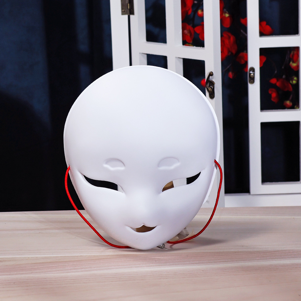 하얀 귀여운 소녀 - 얇은 눈 (빨간 밧줄)