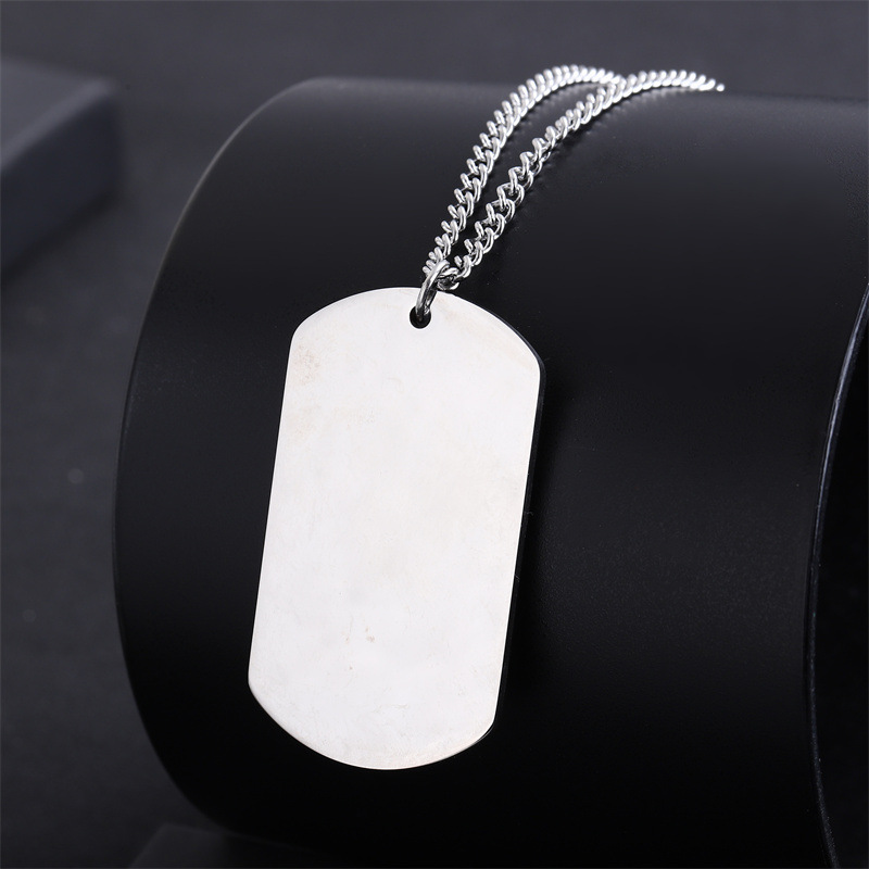 Daily, Street Occasion Titanium Steel Material Retro Classic Style Geometric Customization Laser Engraving Titanium Steel Plating Men's Pendant Necklace Men Pendant Necklaces