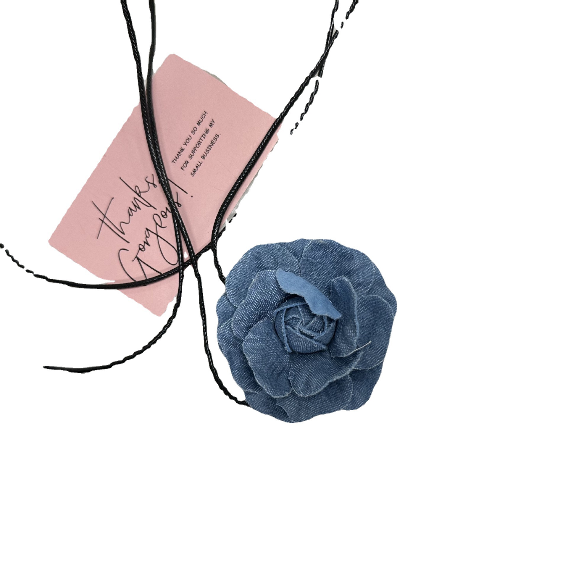 Cowboy Camellia ~ Collana stile cravatta Stile alto Fiore Retro Stile francese Cinghia Collo Catena Collo Catena choker Donne_voghion.com