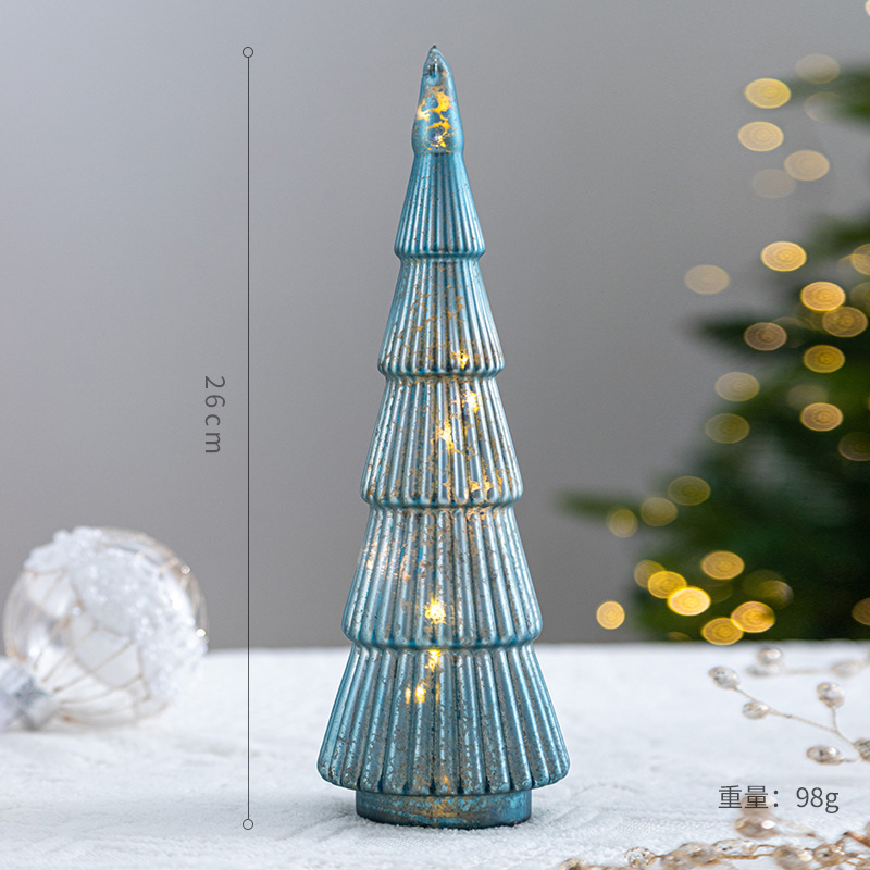 Adornos de árbol de Navidad de cristal, decoración de escenas navideñas, luces nocturnas luminosas para el hogar, decoración de accesorios