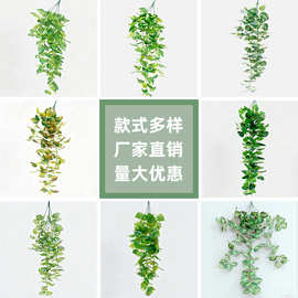 仿真绿植藤条绿萝壁挂叶子装饰餐厅商场天花垂挂藤条软装造景蕨叶
