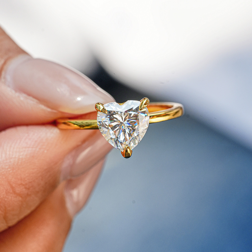 classic golden ring heart shaped