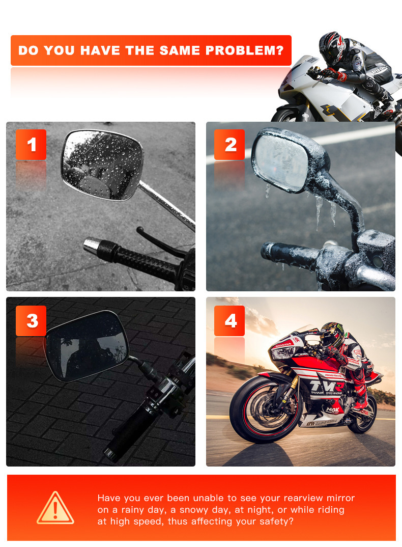 Cross-Border Millimeter Wave Radar Blind Spot Monitoring Motorcycle Recorder Front and Rear Dual Recording Motorcycle Vehicle