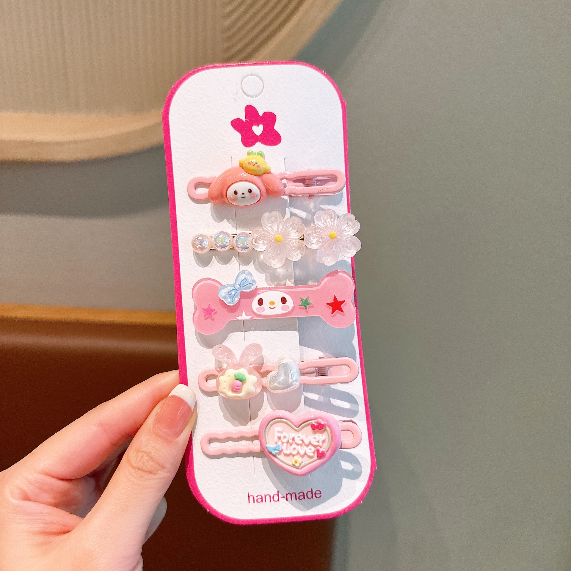 Horquilla de acrílico para niños, clip de pico de pato Sanrio para bebé femenino, accesorios para el cabello de alta calidad para niñas, clip lateral para niñas