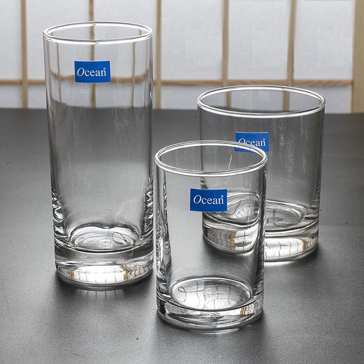 Ocean original Changsheng juego de taza de vidrio para el hogar recto taza de té taza de bebida transparente alta taza de jugo de leche