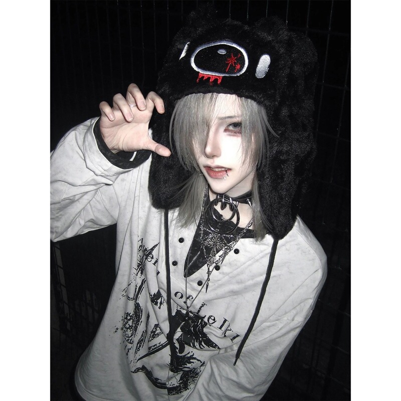 PAIKI "Cyrene Empire" Knight Castle Henry Collar Pearl Button Faux Two-Piece V-Neck Long Sleeve T-Shirt for Men