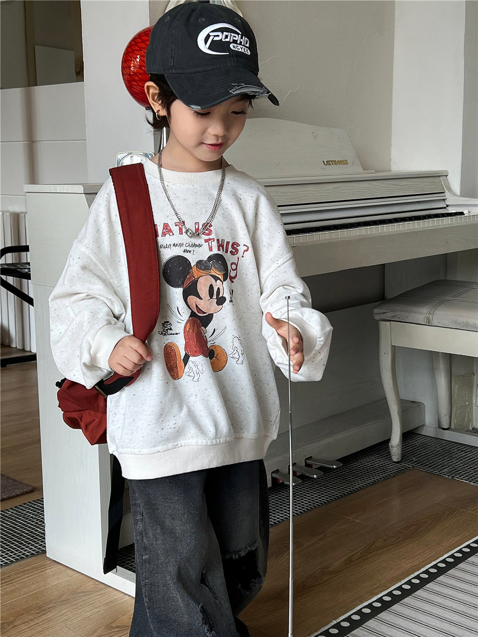 2025童装春夏款儿童卫衣 韩版oversize卡通点点棉男女童洋气卫衣-阿里巴巴