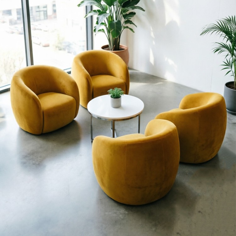 Single Sofa Chair, Simple Modern Style, One Table and Four Chairs, Nordic Light Luxury Leisure Chair, Creative Reception Area Meeting Chair