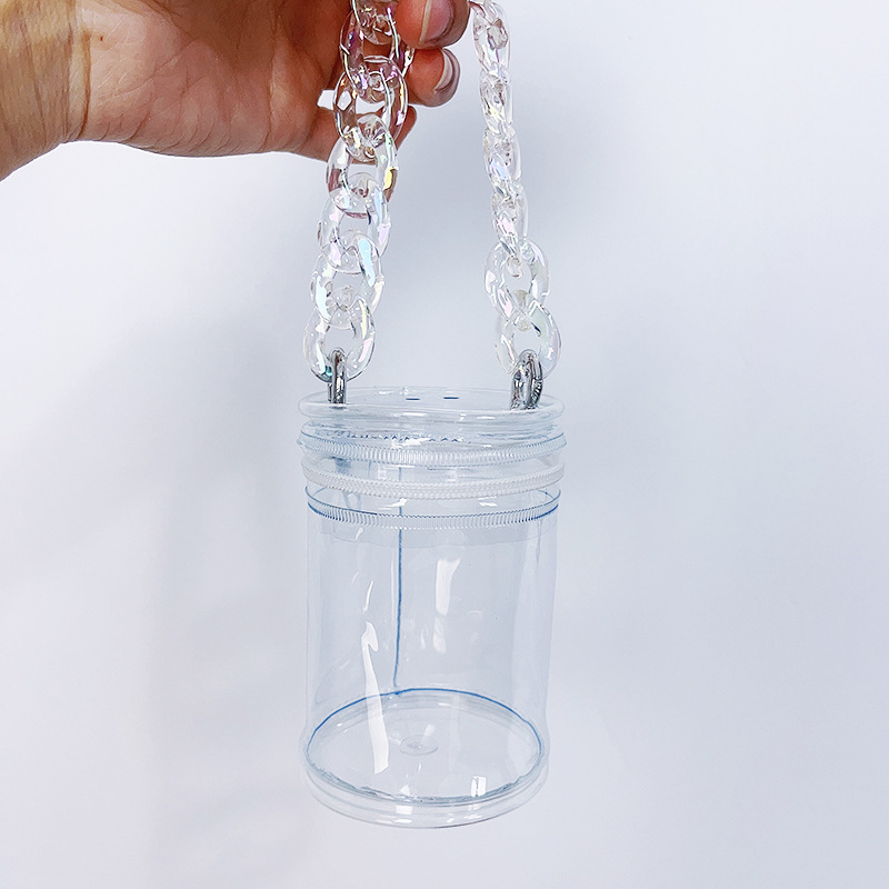 PVC 透明ベビーウォーキングバッグブラインドボックス収納ディスプレイバッグ防塵ジッパーアウト円筒形バッグバブルマートベビーバッグ|undefined