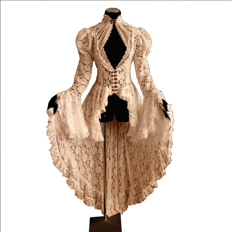 Abito medievale in pizzo per donna elegante costume da cerimonia_voghion.com