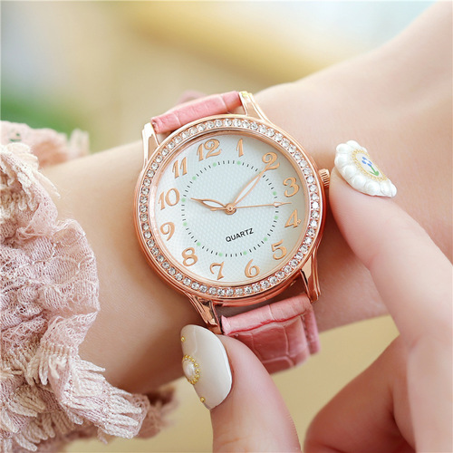 Diamond-encrusted luminous needle watch cross-border women's belt women's watch quartz watch watch manufacturer wholesale dropshipping Watches