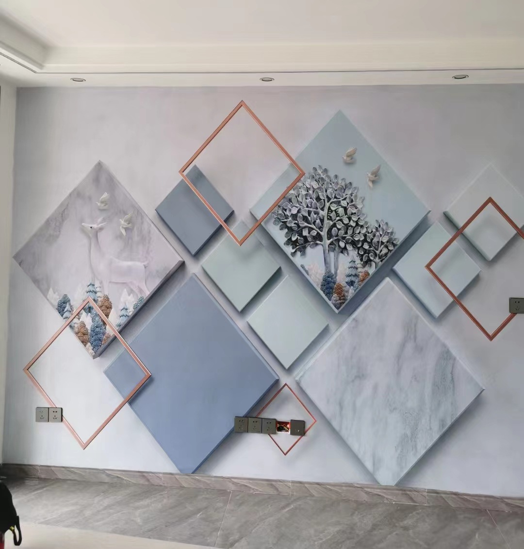 现代简约背景墙云