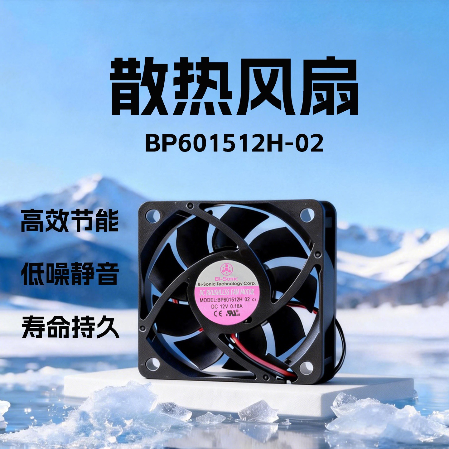 ̨����� 4500תֱ��ɢ�ȷ���DC12V˫�������BP601512H-02���