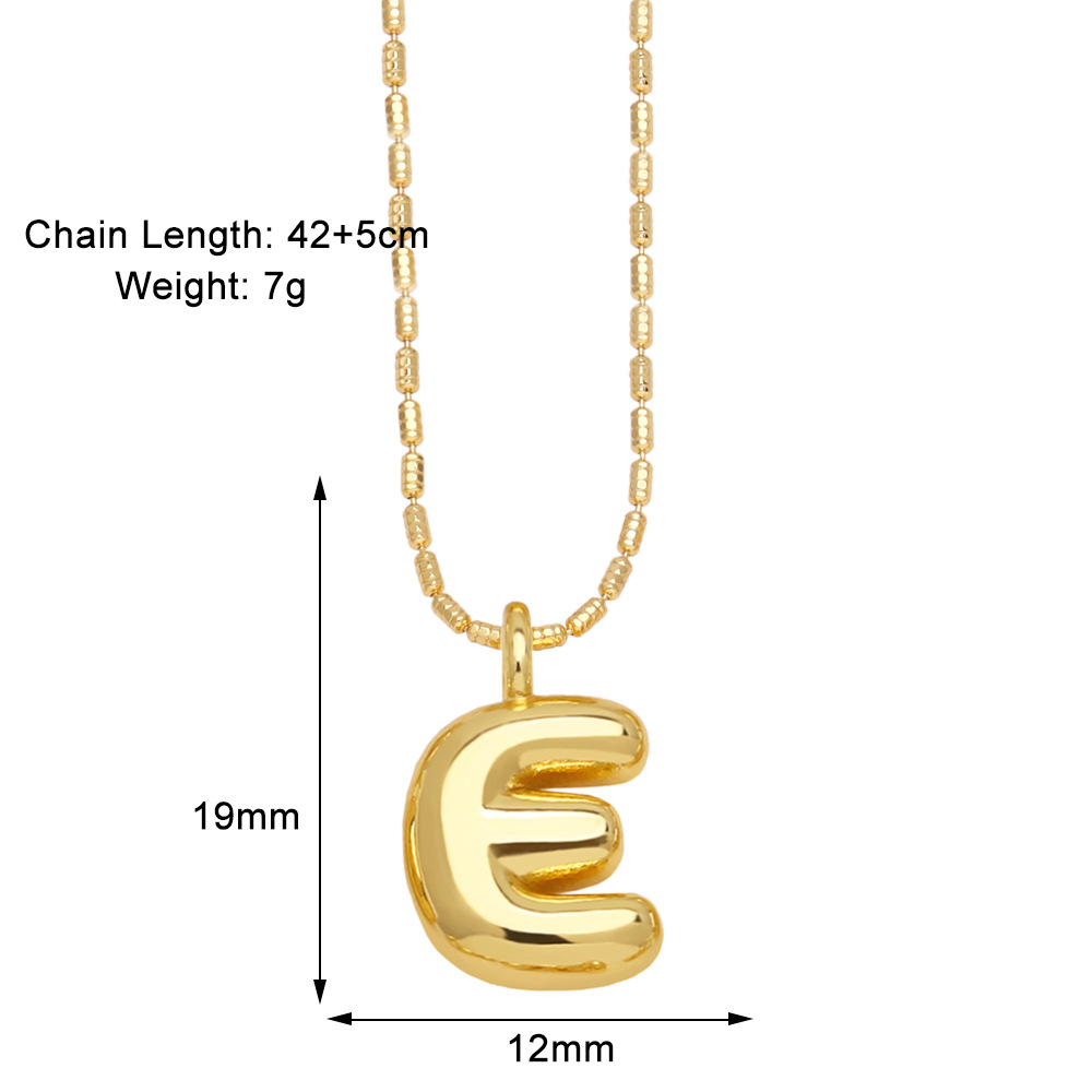 10g Weight Gold Plated Plating Material Pendant Necklace Classification 1 Piece Quantity Daily, Street Occasion Copper Material Letter Pattern Unisex Gender Simple Style Style Copper Gold Plated Simple Style Letter Pendant Necklace 6