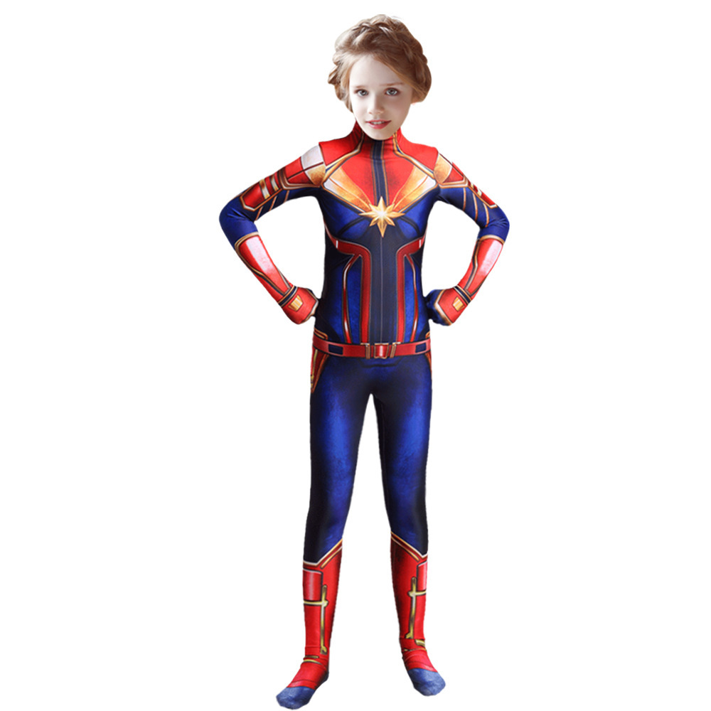 Halloween Captain Marvel cosplay costume children's tights cosplay science fiction European and American science fiction style 3