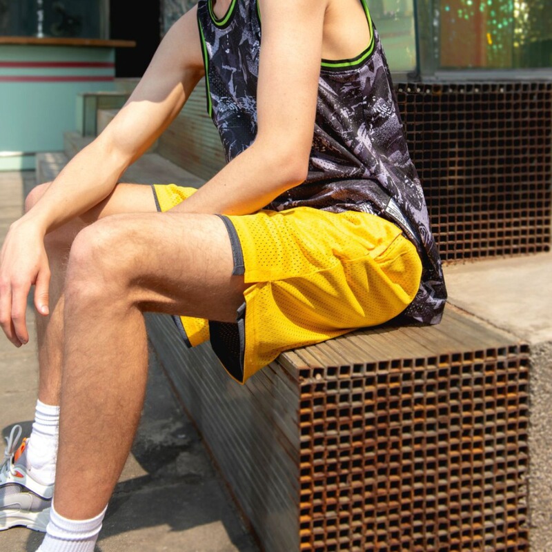 Foreign trade wholesale American breathable mesh double-sided wearable three-point Sports Basketball pants loose comfortable running training pants