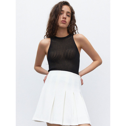 Cross-border knitted vest Europe and America  summer sexy hotties hollow vest slim fit sleeveless knitted top