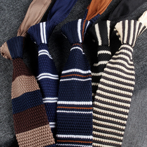 Autumn/Winter Fashion British Casual Matchable Woolen Collar Tie 7cm Striped Arrow Type Knitted Tie Handmade 6cm Wholesale