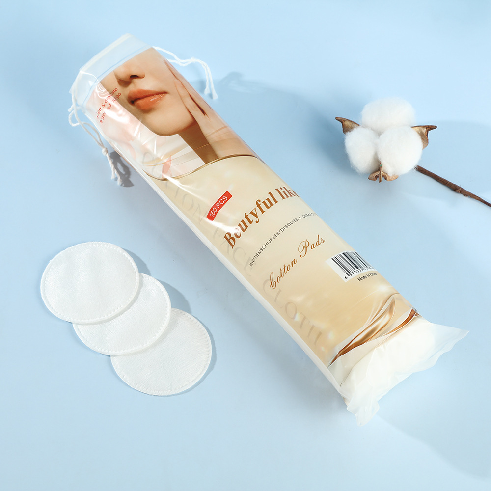 150 piezas de algodón redondo algodón maquillaje simple piel algodón desmaquillaje herramientas de limpieza facial algodón desechable al por mayor