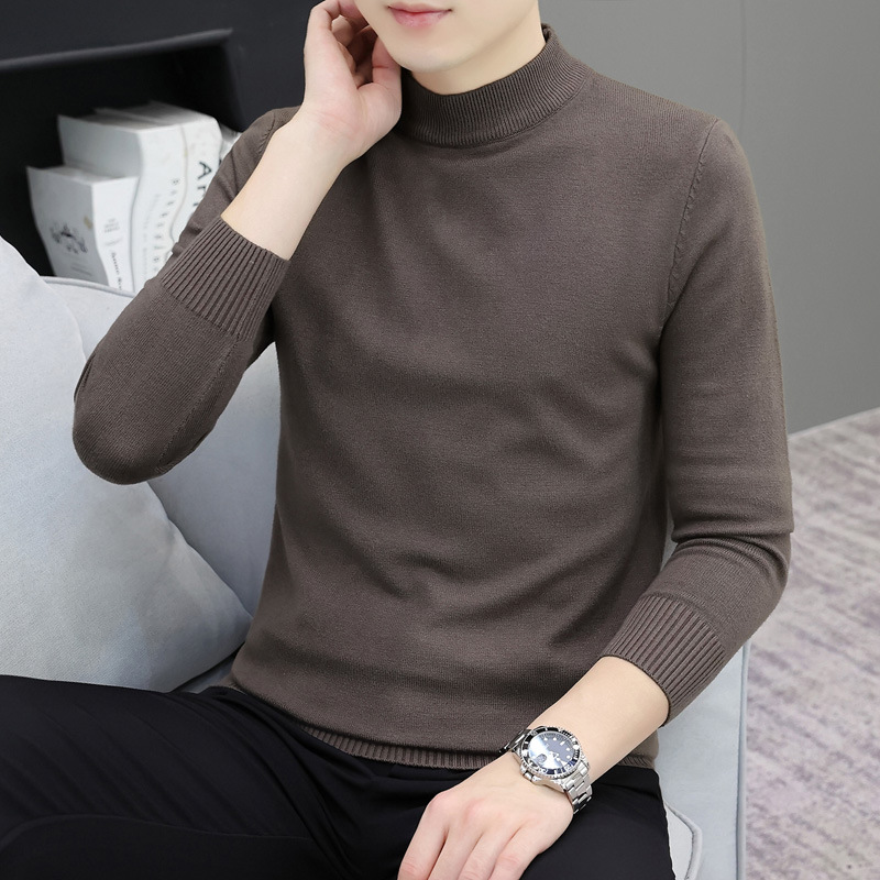 Demi-season colored thin knitted base body-friendly sweater