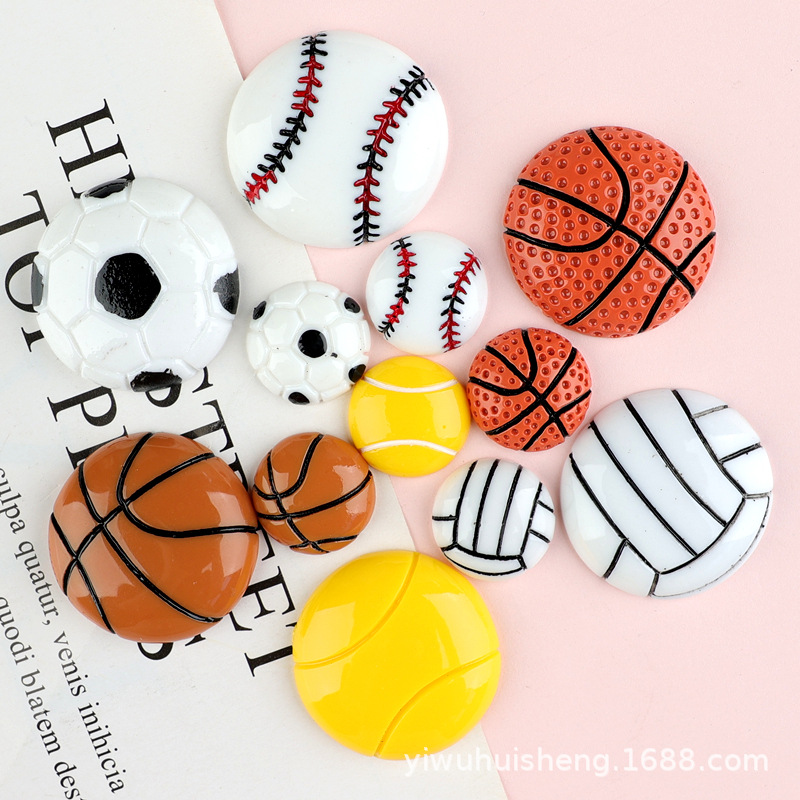 Smd Half-Face DIY Cream Glue Football Resin Accessories Clogs Basketball Baseball Volleyball Stationery Box Materials