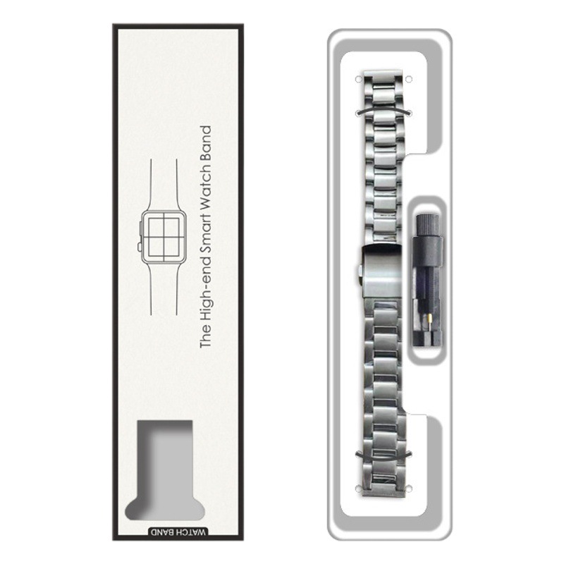 FUENTE Fábrica en stock correa de acero neutral Correa inteligente PVC transparente blister Correa reloj removedor correa de reloj caja de embalaje