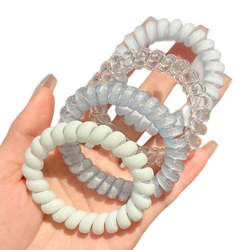 Línea telefónica bucle de cabello para mujeres 2025 nuevo alto valor facial de cabello de alta calidad cuerdas de cabello de banda de goma cuerdas de cuero al por mayor