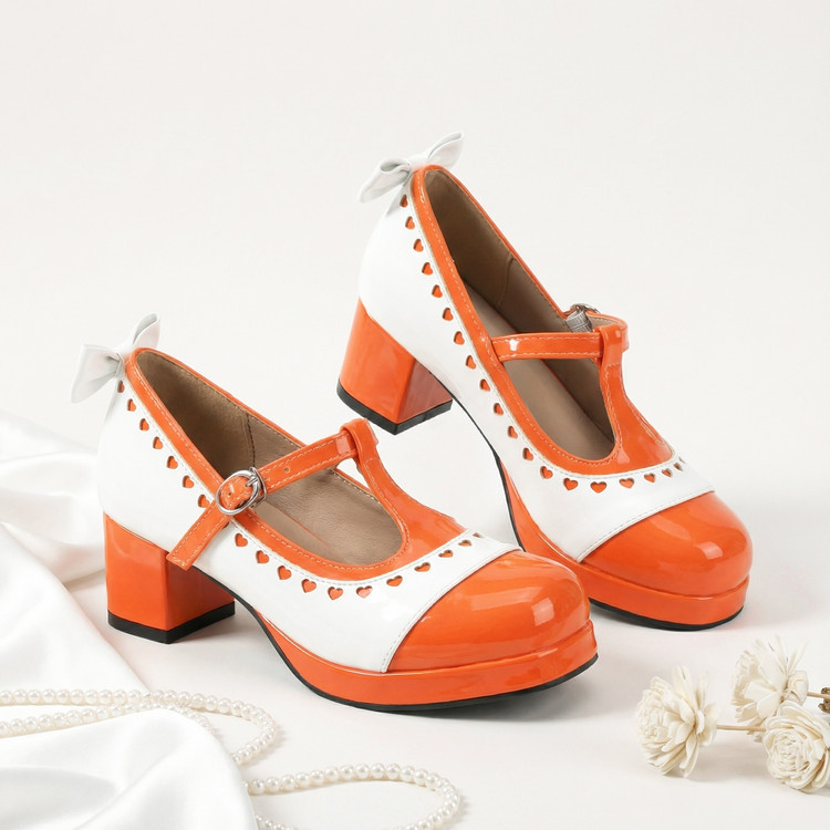 2026 Spring Retro Lolita T-Strap Buckle Chunky Heel Platform Burnt Flower Colorful Patchwork Women's Shoes for Export in Various Sizes 2026 Spring Retro Lolita T-Strap Buckle Chunky Heel Platform Burnt Flower Colorful Patchwork Women's Shoes for Export in Various Sizes