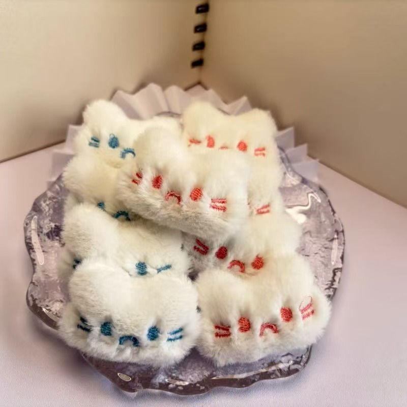 粉色腮红小猫咪皮筋秋冬毛绒发绳发圈可爱发绳甜美卡通学生发饰