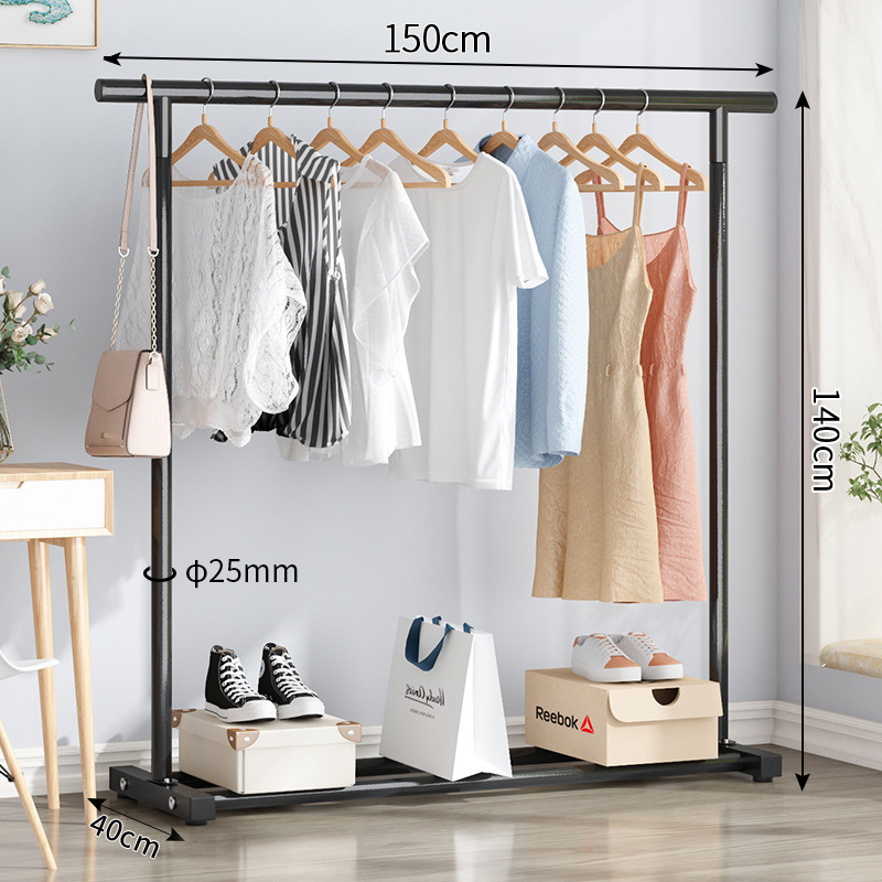 싱글 폴 1.5 m-블랙 [25 라운드 두께]