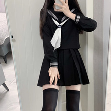 JK新款基础jk制服裙套装日系学生院黑三本中间水手服套装jk制服