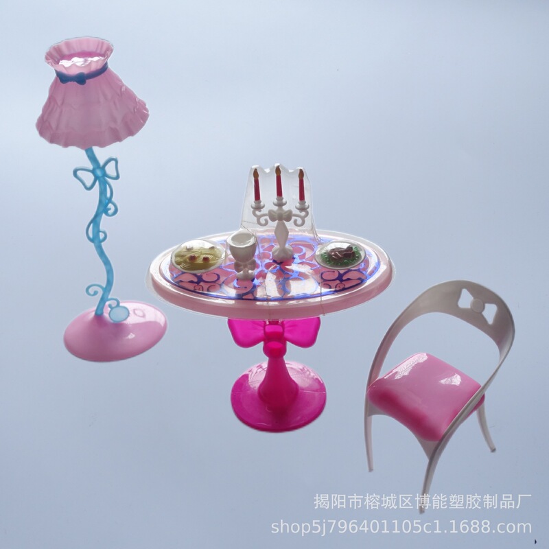 Children's toy accessories candlelight dinner suit dining table lamp children's toy doll BB play house toy