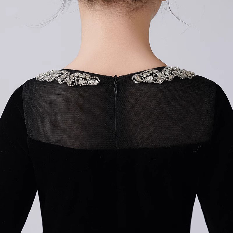 Children's Hepburn Style Princess Dress For Performance Events_voghion.com