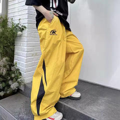 外贸美式多巴胺三条杠工装裤男女款宽松百搭美拉德运动休闲长裤子