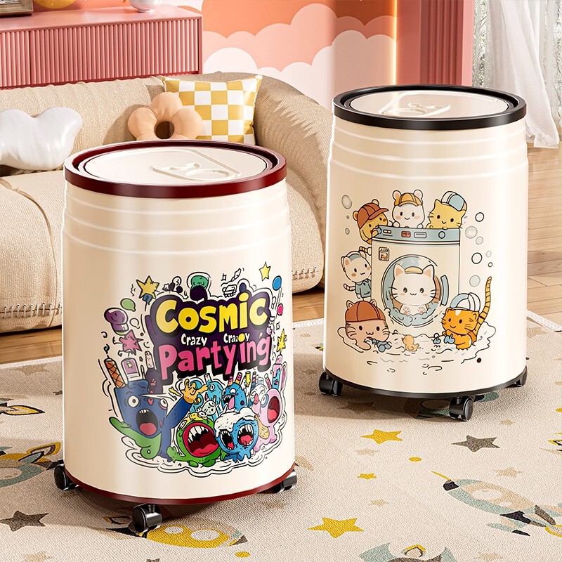 Household Trash Can 2025 New Model with Wheels for Living Room, Kitchen, Bathroom, Removable Large Capacity with Lid and Good Appearance