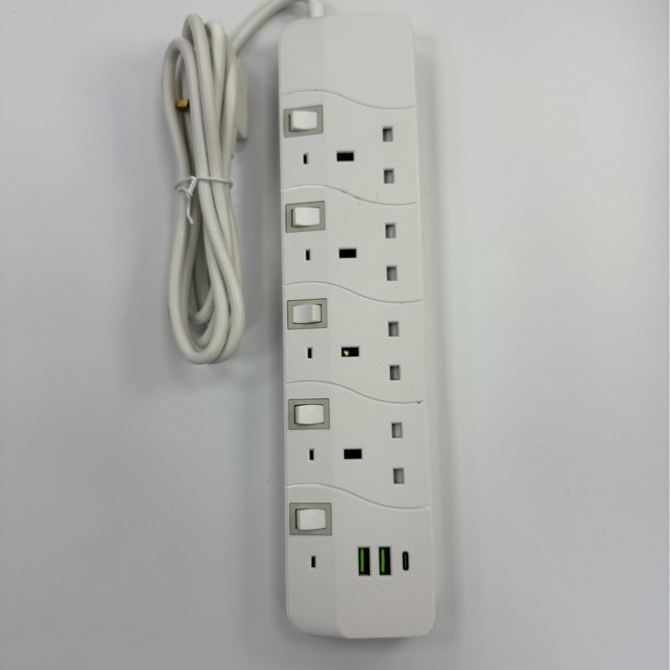 跨境ebay亚马逊带USB type C插座新款国际万能孔排插独立开关电源